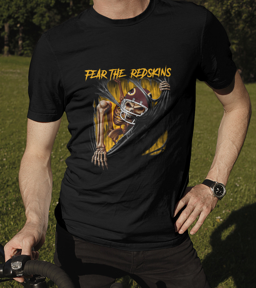 Fear The Redskins Skeleton 515Nfl Washington Redskins T-Shirt