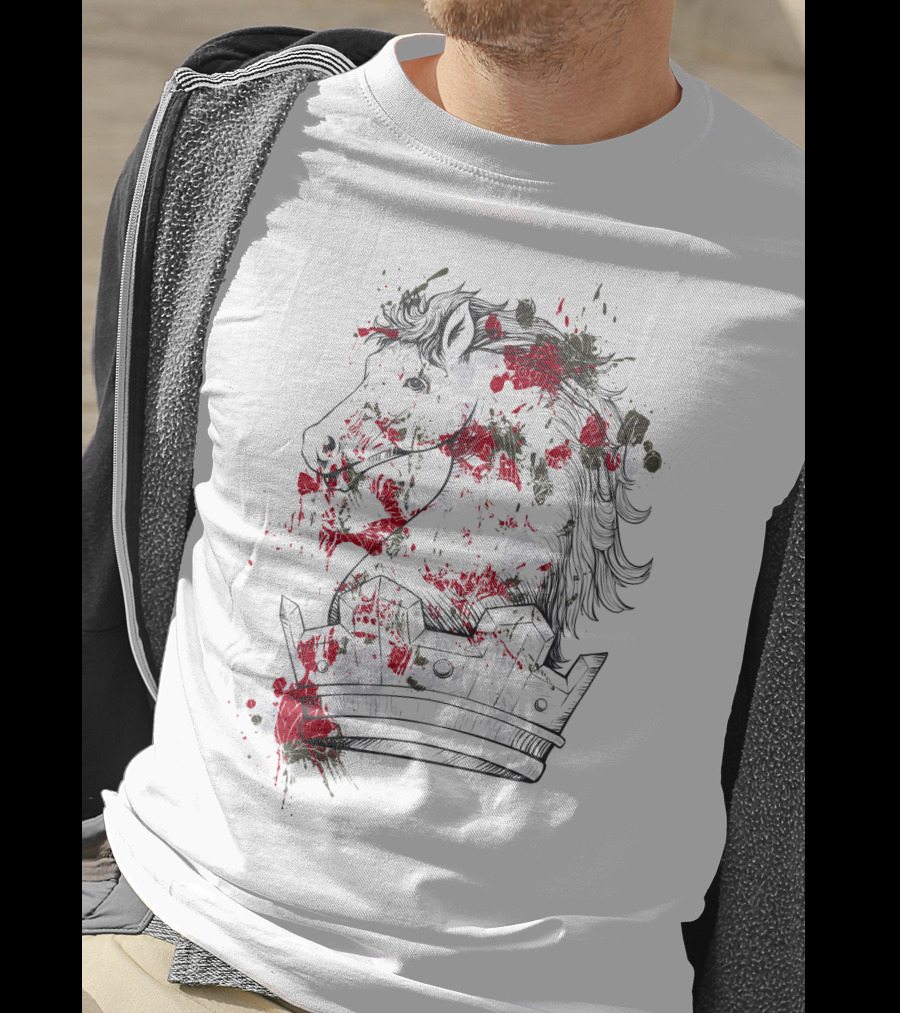 Horse Crown Art Blood Splatter T-Shirt