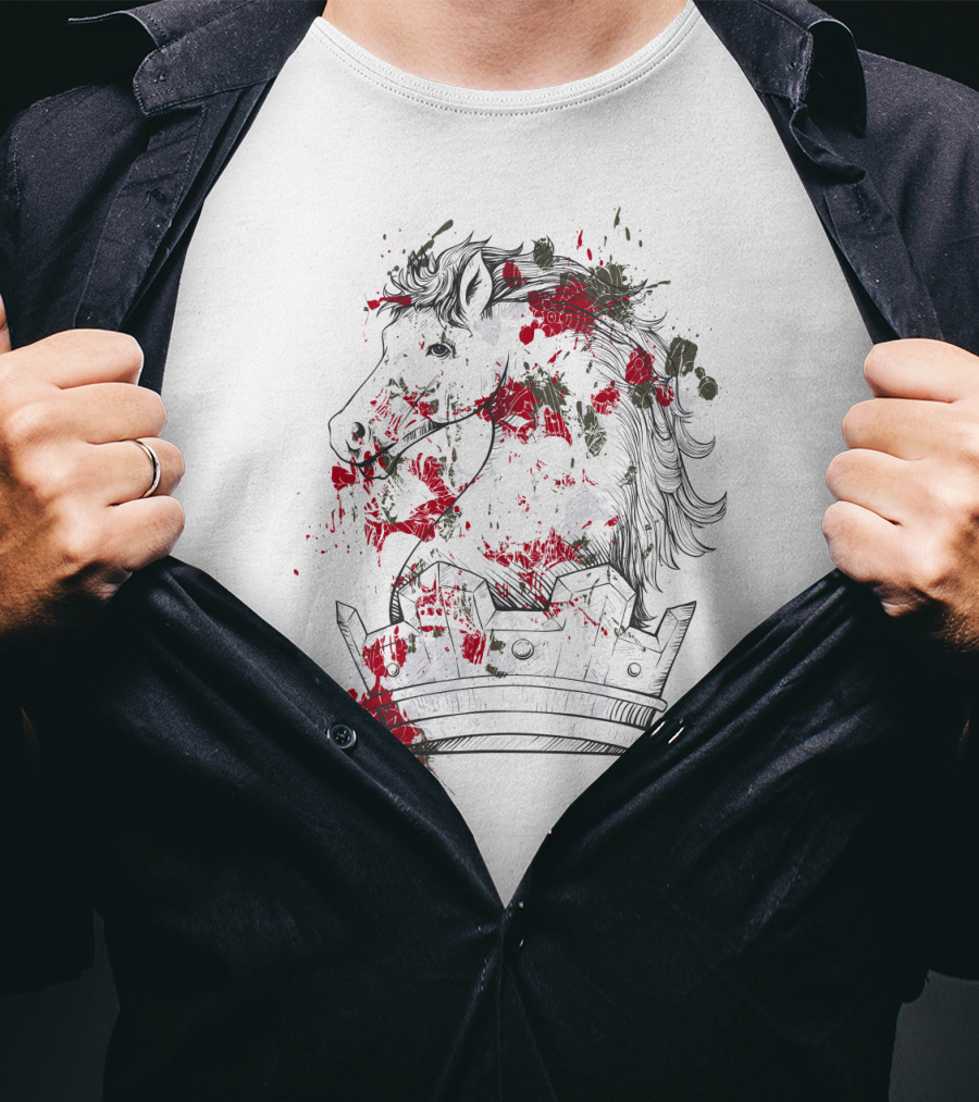 Horse Crown Art Blood Splatter T-Shirt