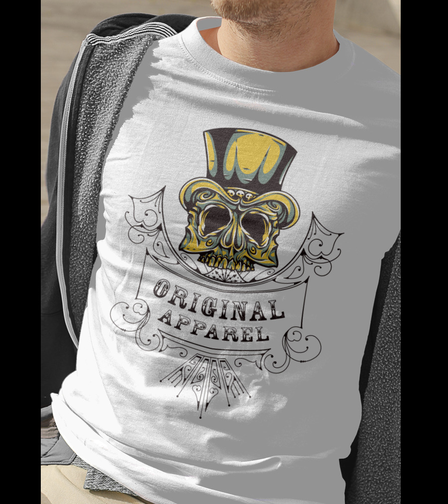 Original Apparel Skull With Top Hat T-Shirt