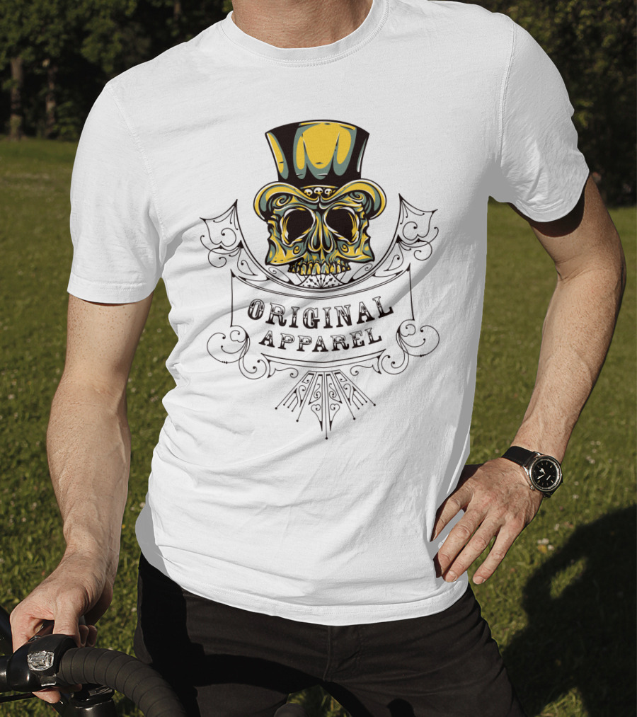 Original Apparel Skull With Top Hat T-Shirt