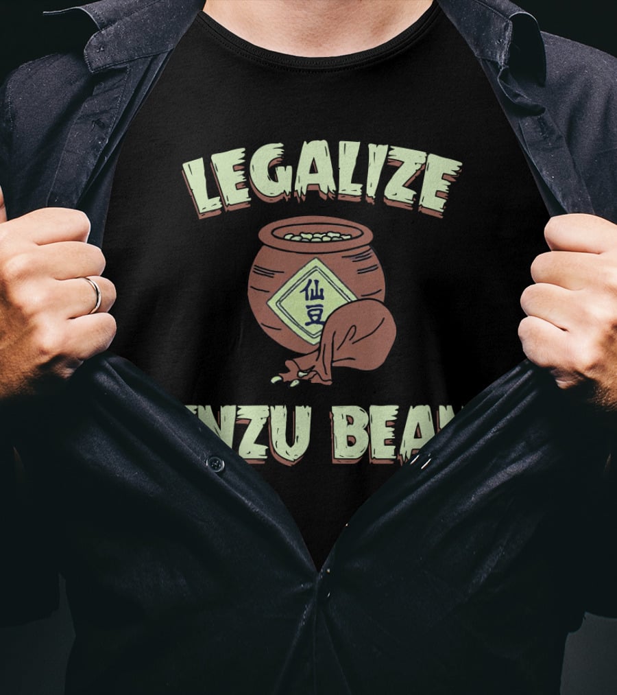 Legalize Senzu Beans Pot Icon With Japanese Kanji T-Shirt