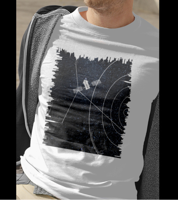 Tracking Stars With Satellite Blueprint Sky Chart T-Shirt