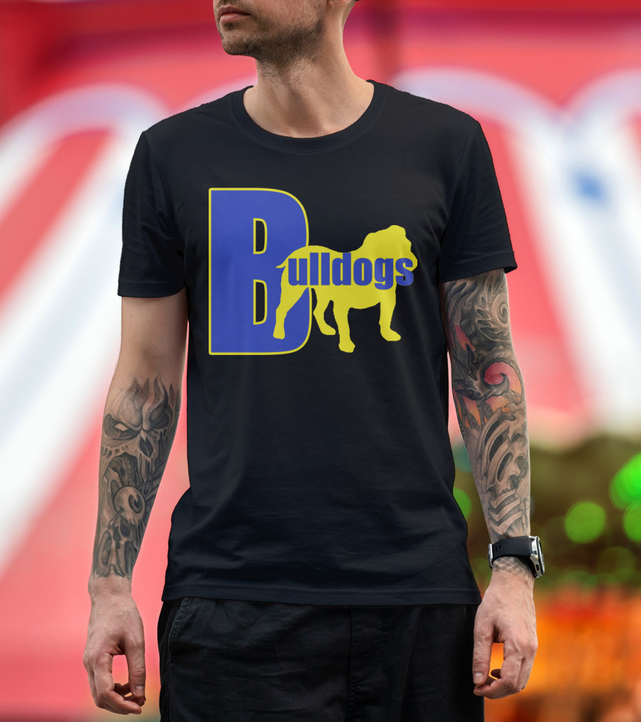 Bulldogs Large Blue B with Yellow T-Shirt