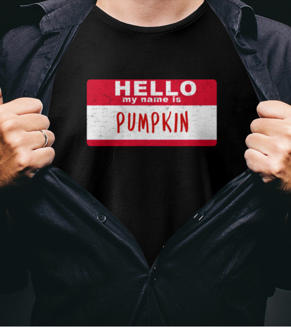Hello My Name Is Pumpkin Peter Peter Pumpkin Eater Halloween T-Shirt