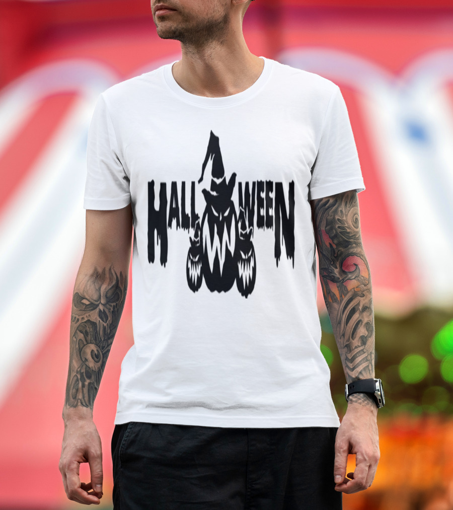 HALLOWEEN Pumpkin's Creepy Witch Hat Trio T-Shirt