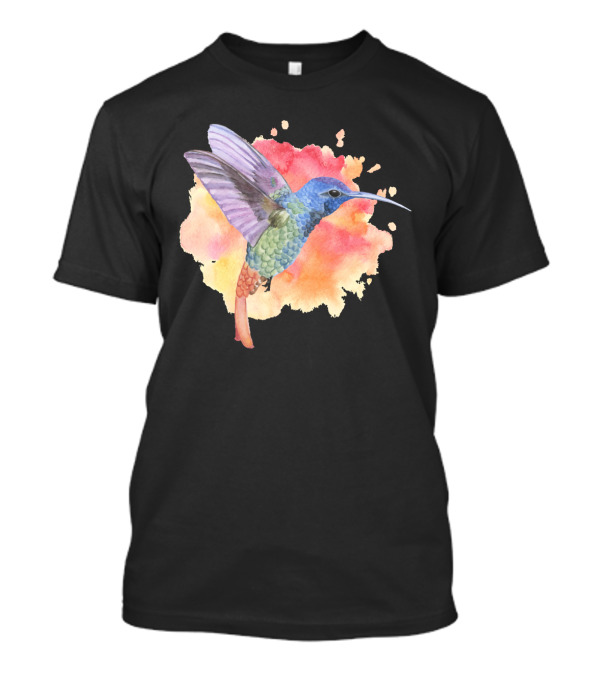 Colorful Rainbow Hummingbird Spring Bird Summer Watercolor T-Shirt