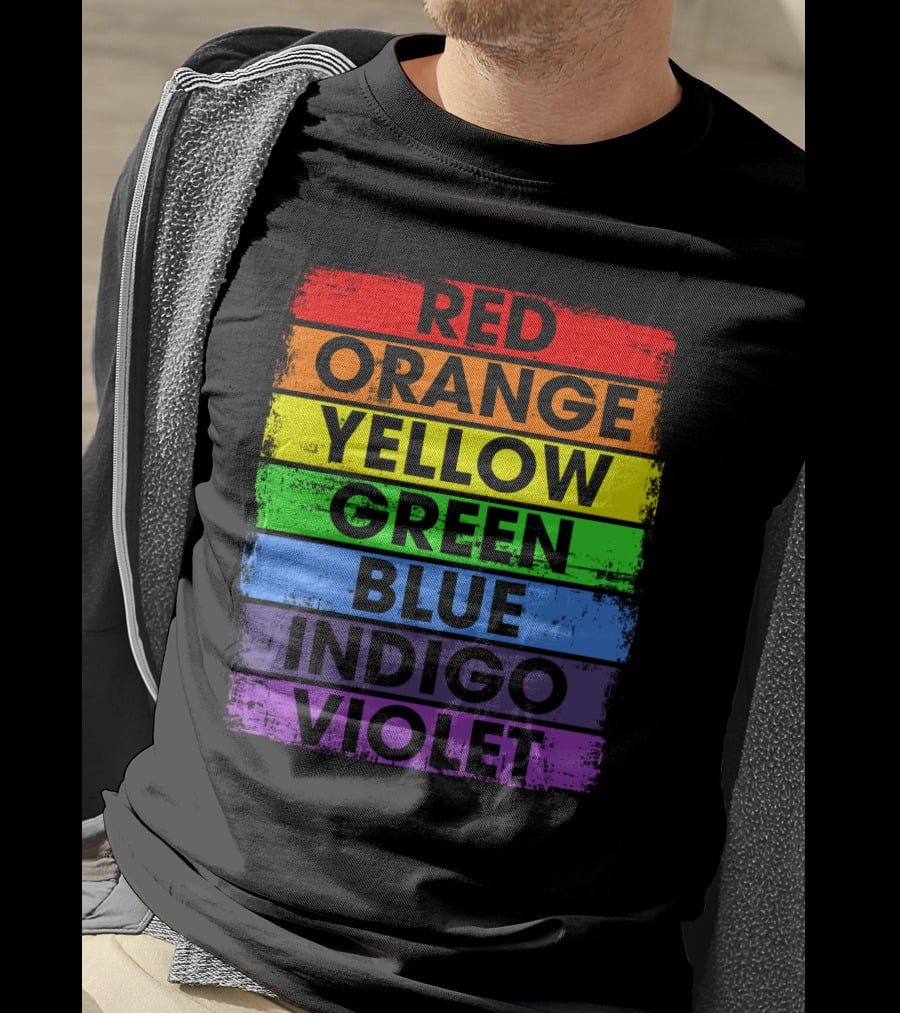 Colors Of The Rainbow Red Orange Yellow Green Blue Indigo Violet T-Shirt