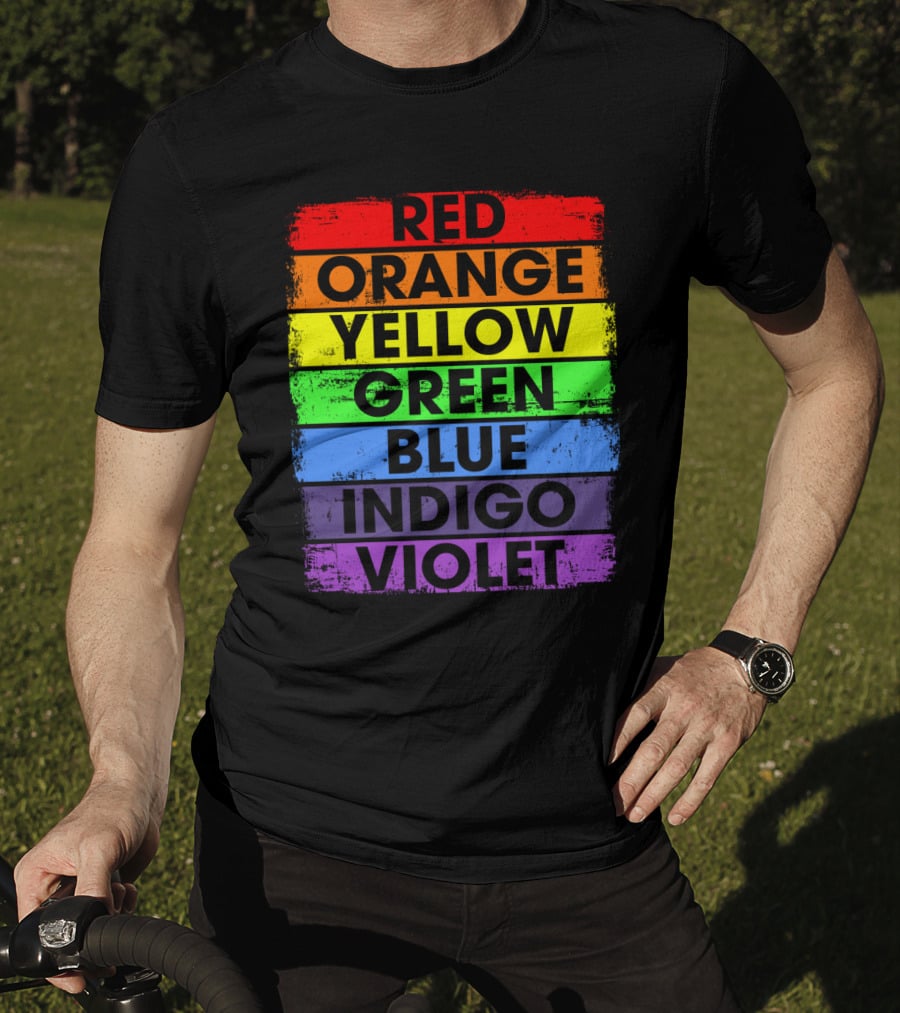 Colors Of The Rainbow Red Orange Yellow Green Blue Indigo Violet T-Shirt