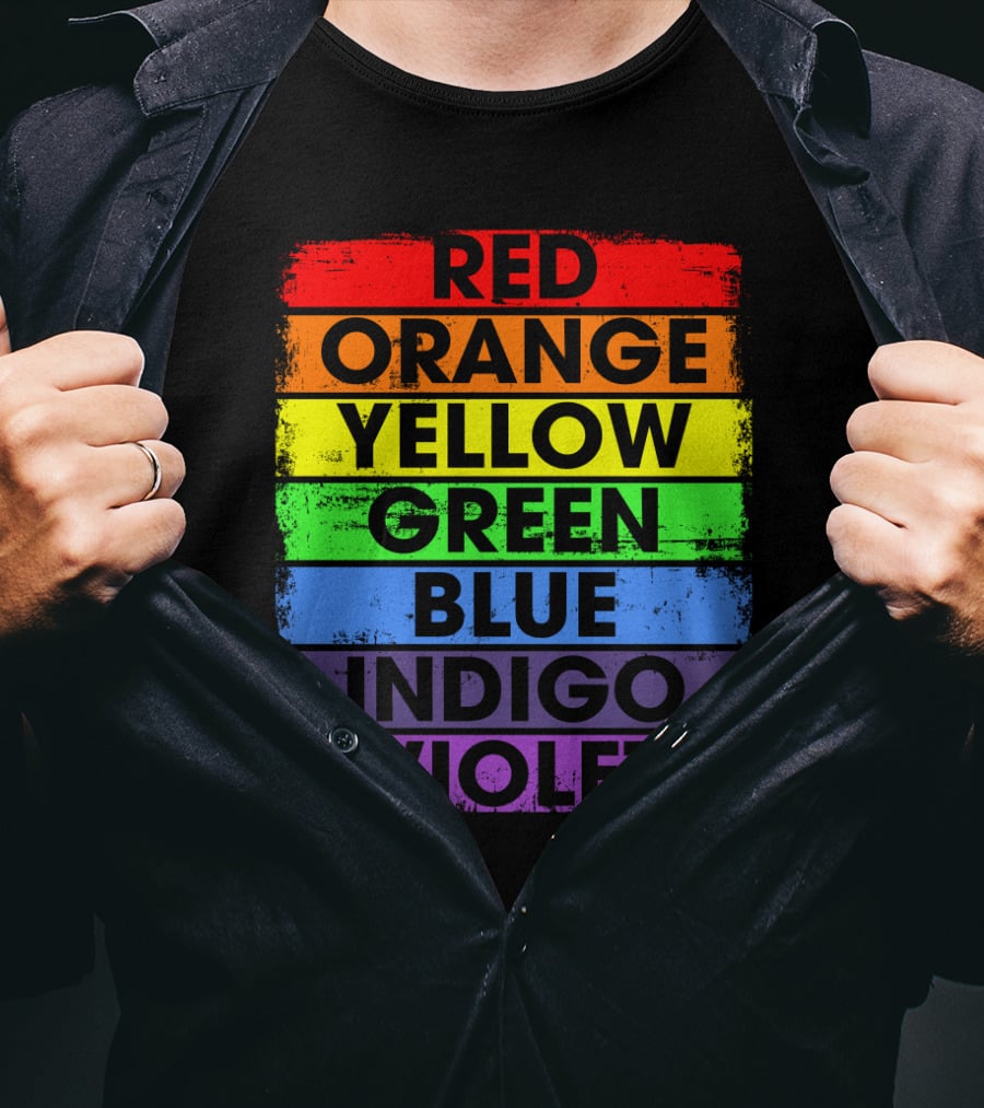 Colors Of The Rainbow Red Orange Yellow Green Blue Indigo Violet T-Shirt