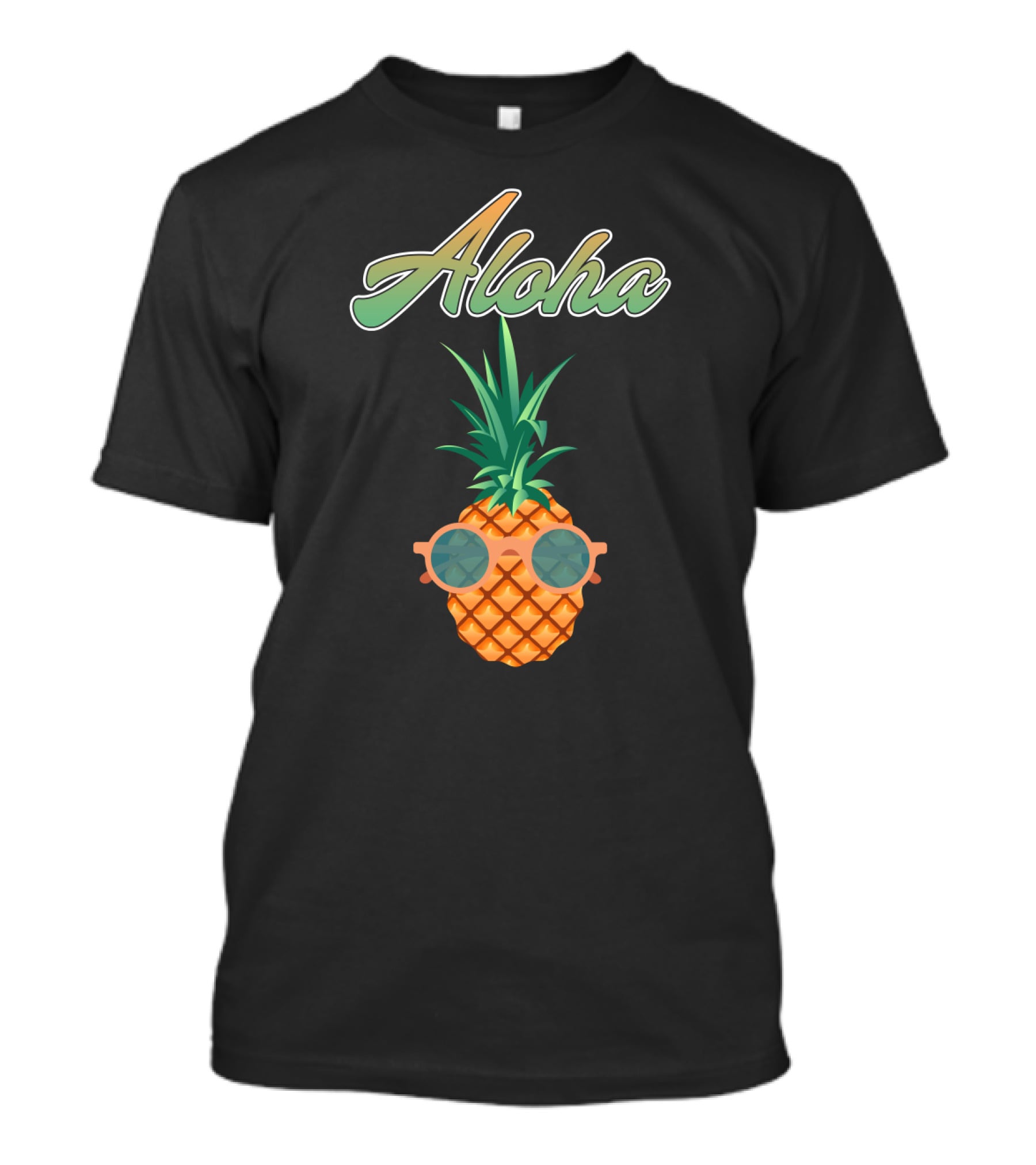 Aloha Cool Colorful Pineapple With Sunglasses T-Shirt