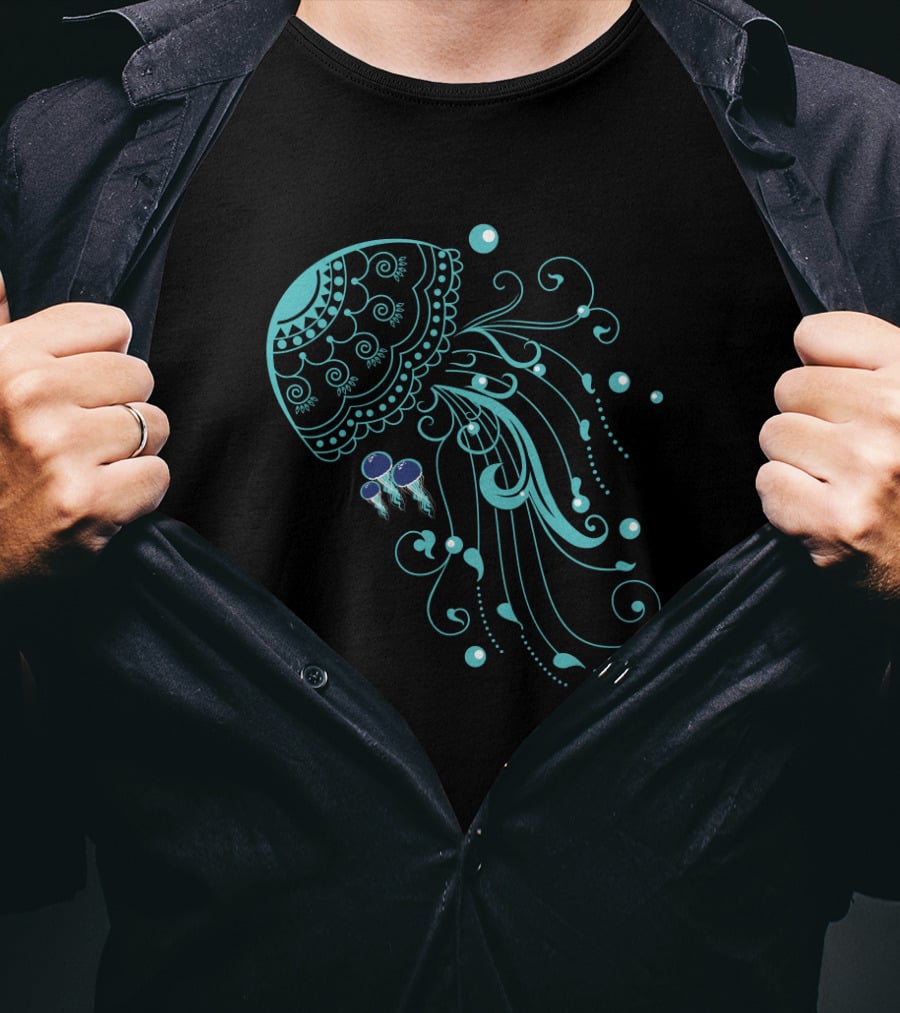 Cool Jellyfish Swirl T-Shirt