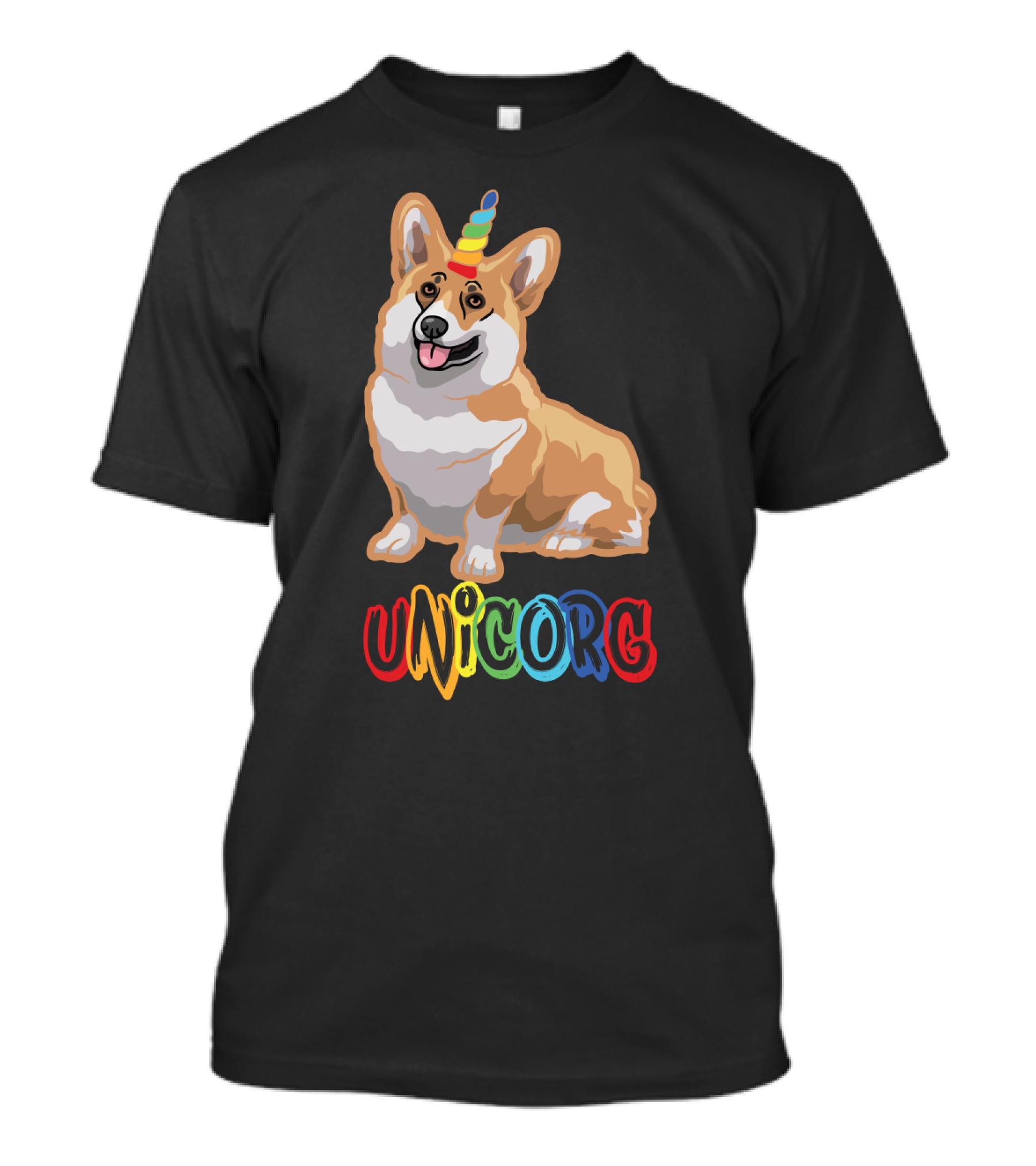 Corgi Dog Cute Unicorg Unicorn Rainbow Horn T-Shirt