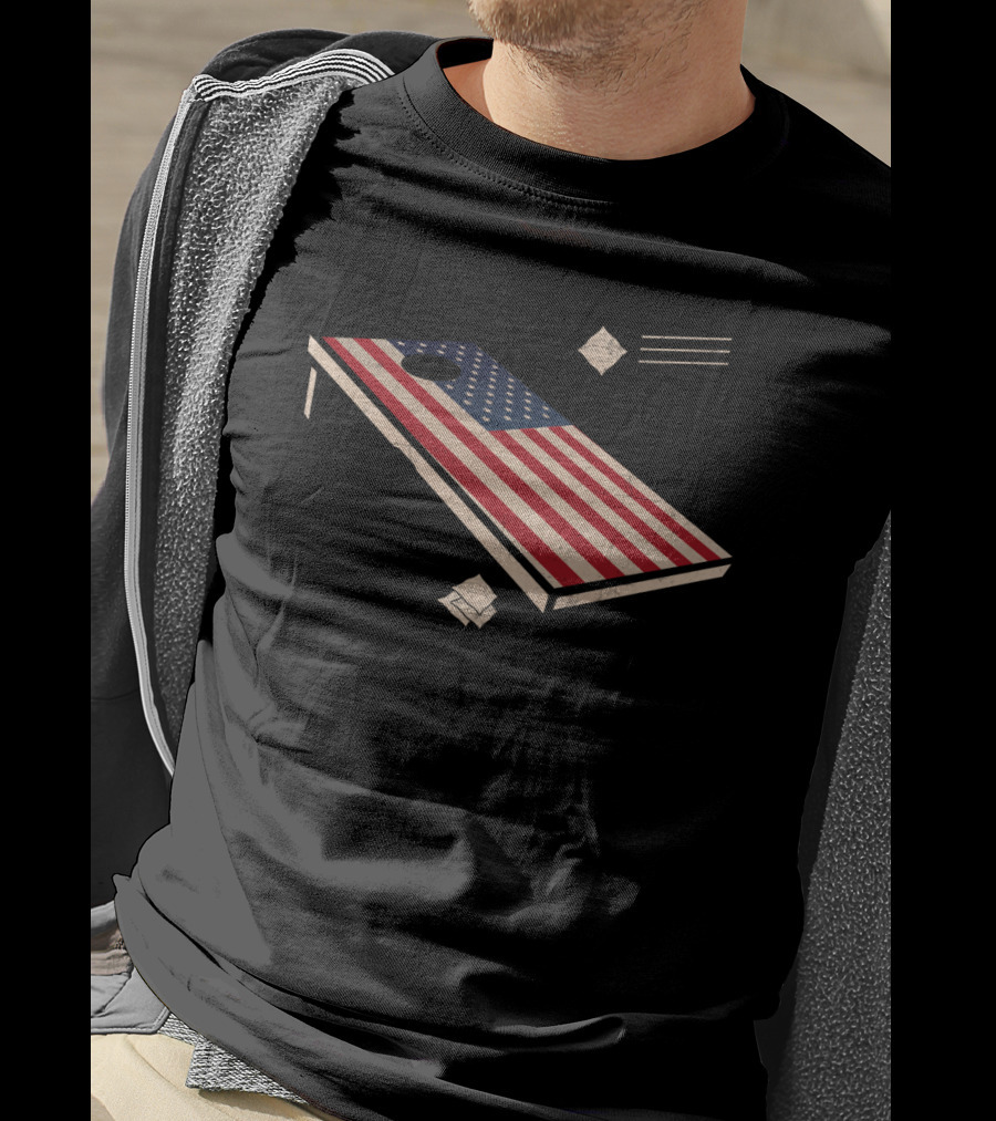 Cornhole American Flag Patriotic Board T-Shirt