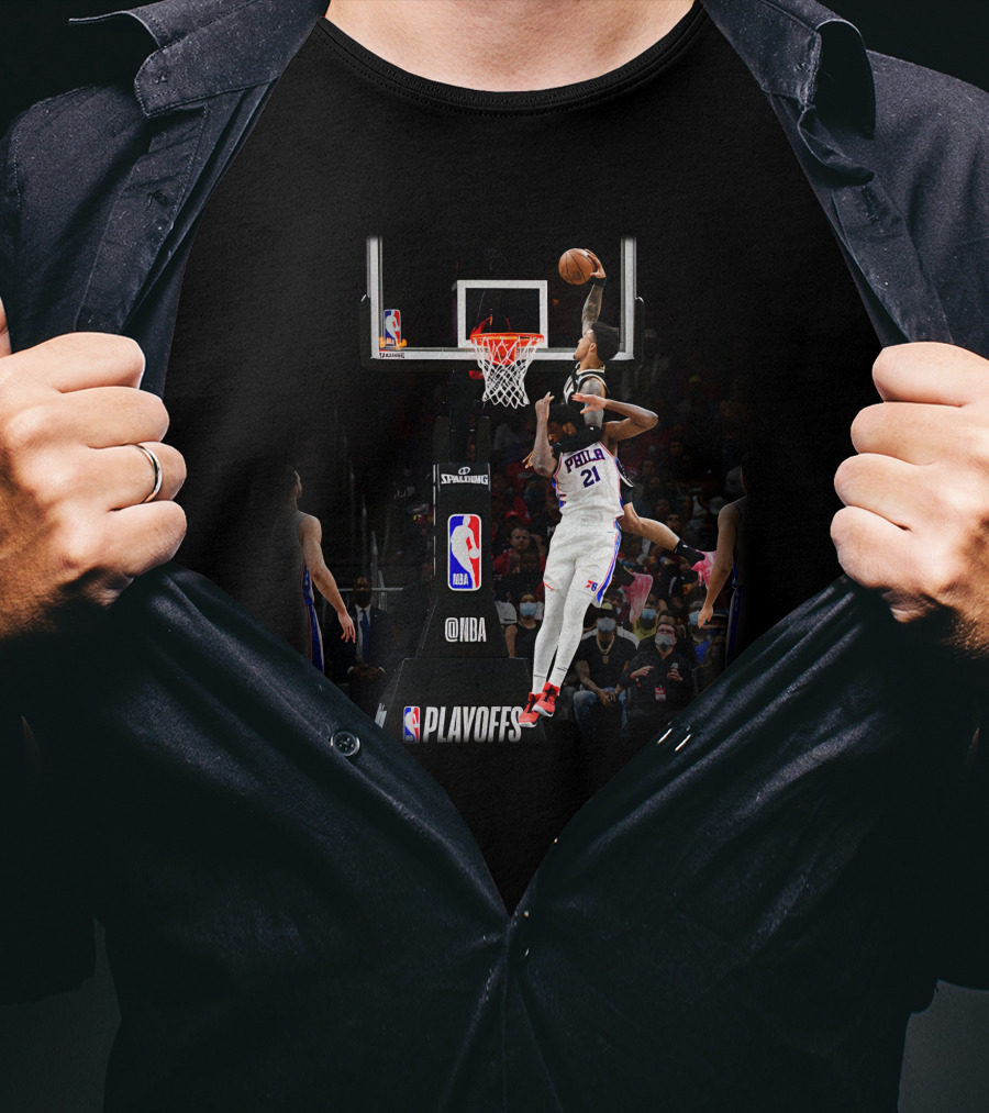 NBA Playoffs Dunk Over Philadelphia 21 By John Collins T-Shirt