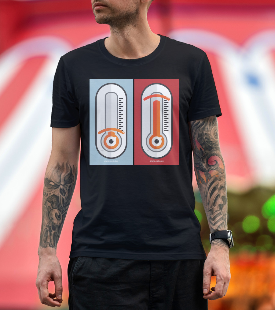 Cold and Hot Glance Thermometer Eyeball Design by Ojole.com.mx T-Shirt