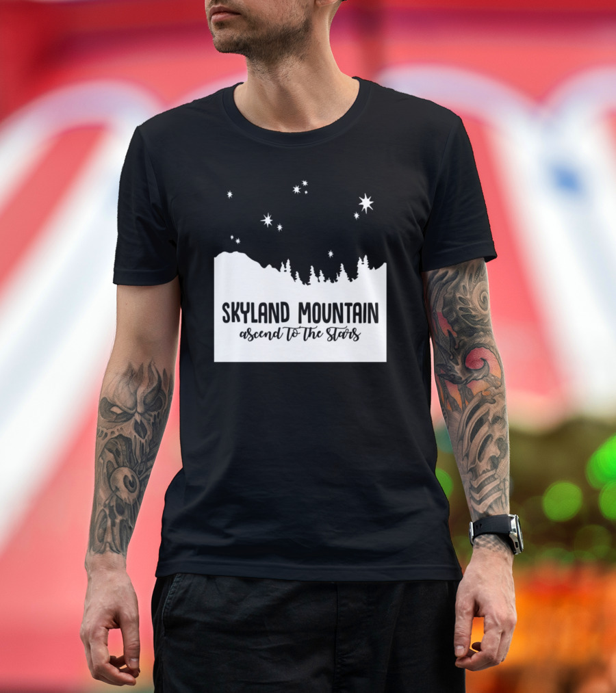 Skyland Mountain Ascend to the Stars Forest Silhouette Night Sky T-Shirt