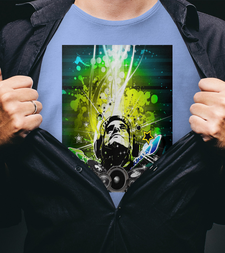 Music So Cool Vibrant Headphones DJ Speaker Blast T-Shirt