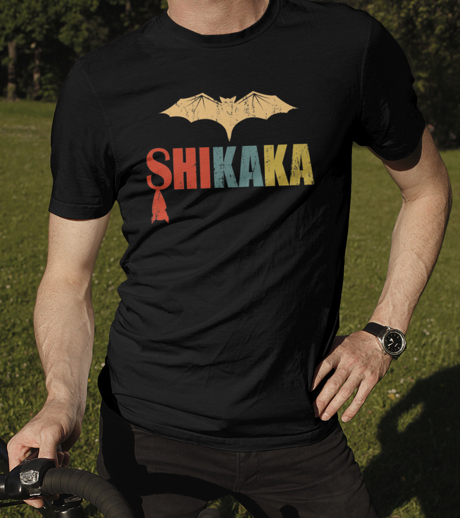 SHIKAKA Bat Silhouette T-Shirt