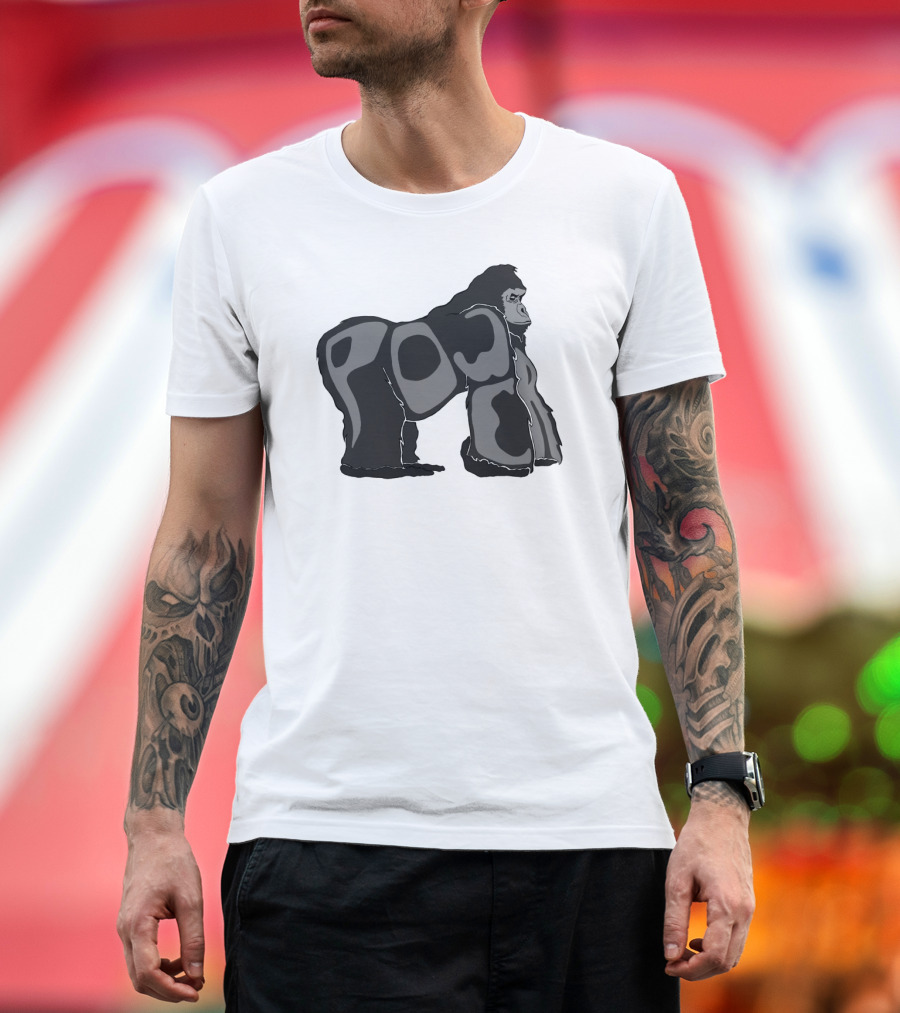 Powerful Gorilla Silhouette Art with Bold Typography T-Shirt