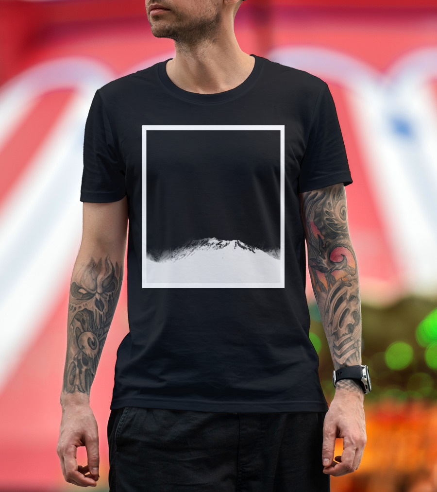 Snowy Mountain Peak Under Dark Sky Mountain Top T-Shirt