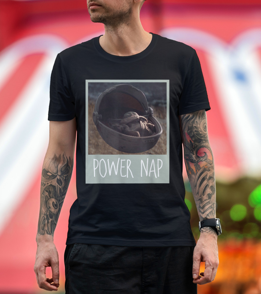 Star Wars The Mandalorian The Child Power Nap Baby Yoda Cradle T-Shirt