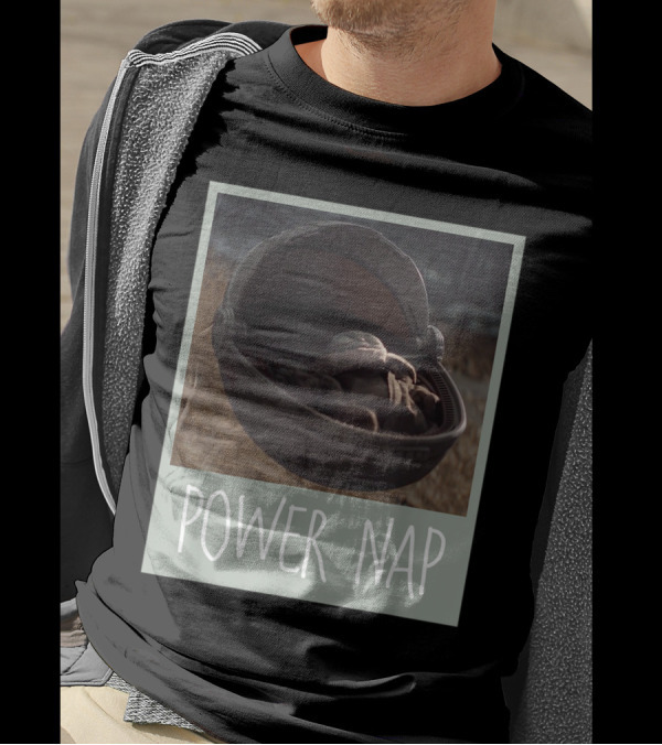 Star Wars The Mandalorian The Child Power Nap Baby Yoda Cradle T-Shirt