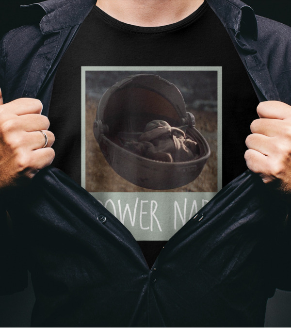 Star Wars The Mandalorian The Child Power Nap Baby Yoda Cradle T-Shirt