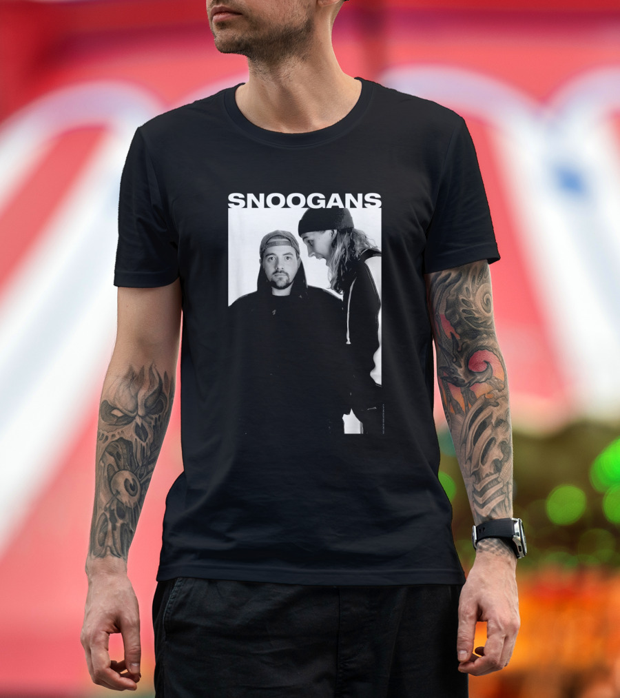 Snoogans Jay and Silent Bob Black and White Image T-Shirt