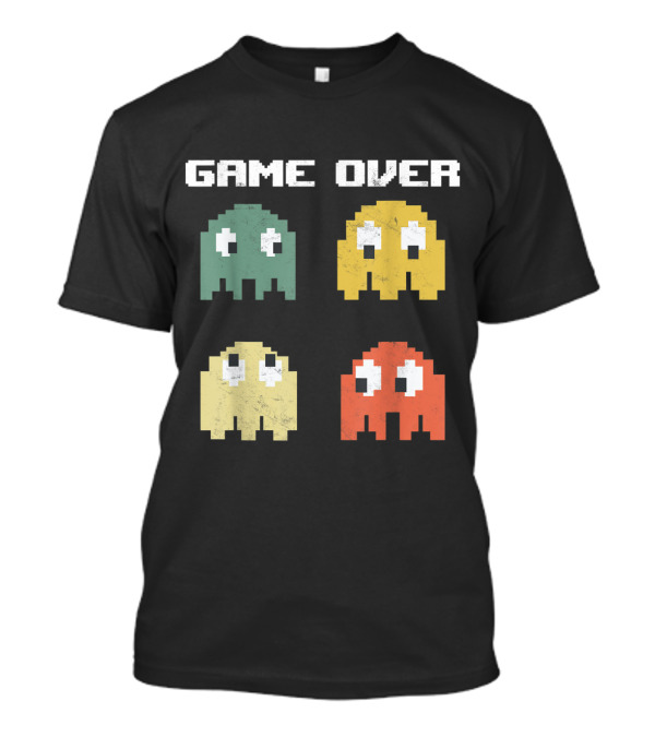 Game Over Vintage 80s Nostalgia Arcade Ghosts T-Shirt