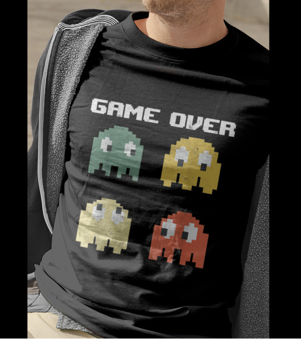 Game Over Vintage 80s Nostalgia Arcade Ghosts T-Shirt