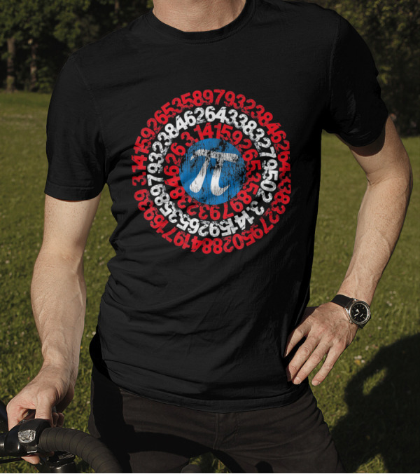 Mathematician Captain Pi Superhero Math Nerd Circle Of Pi Digits T-Shirt