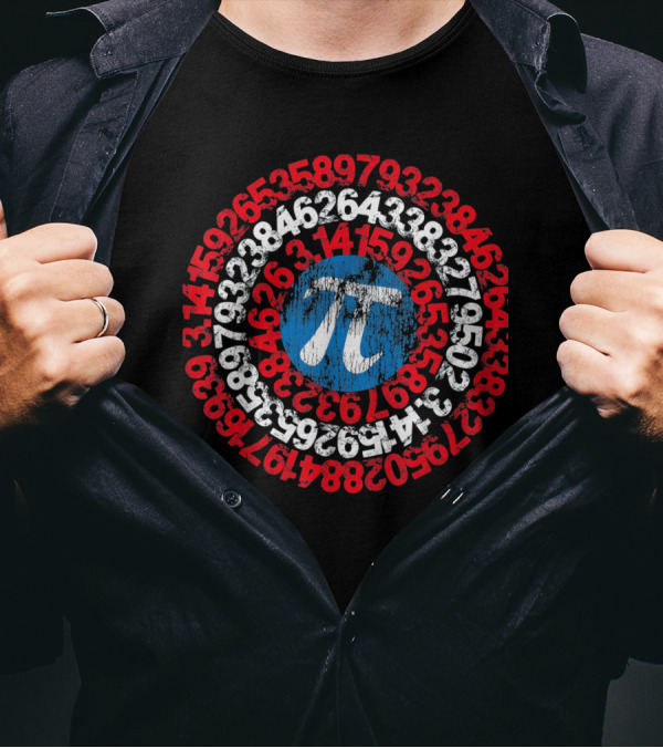 Mathematician Captain Pi Superhero Math Nerd Circle Of Pi Digits T-Shirt
