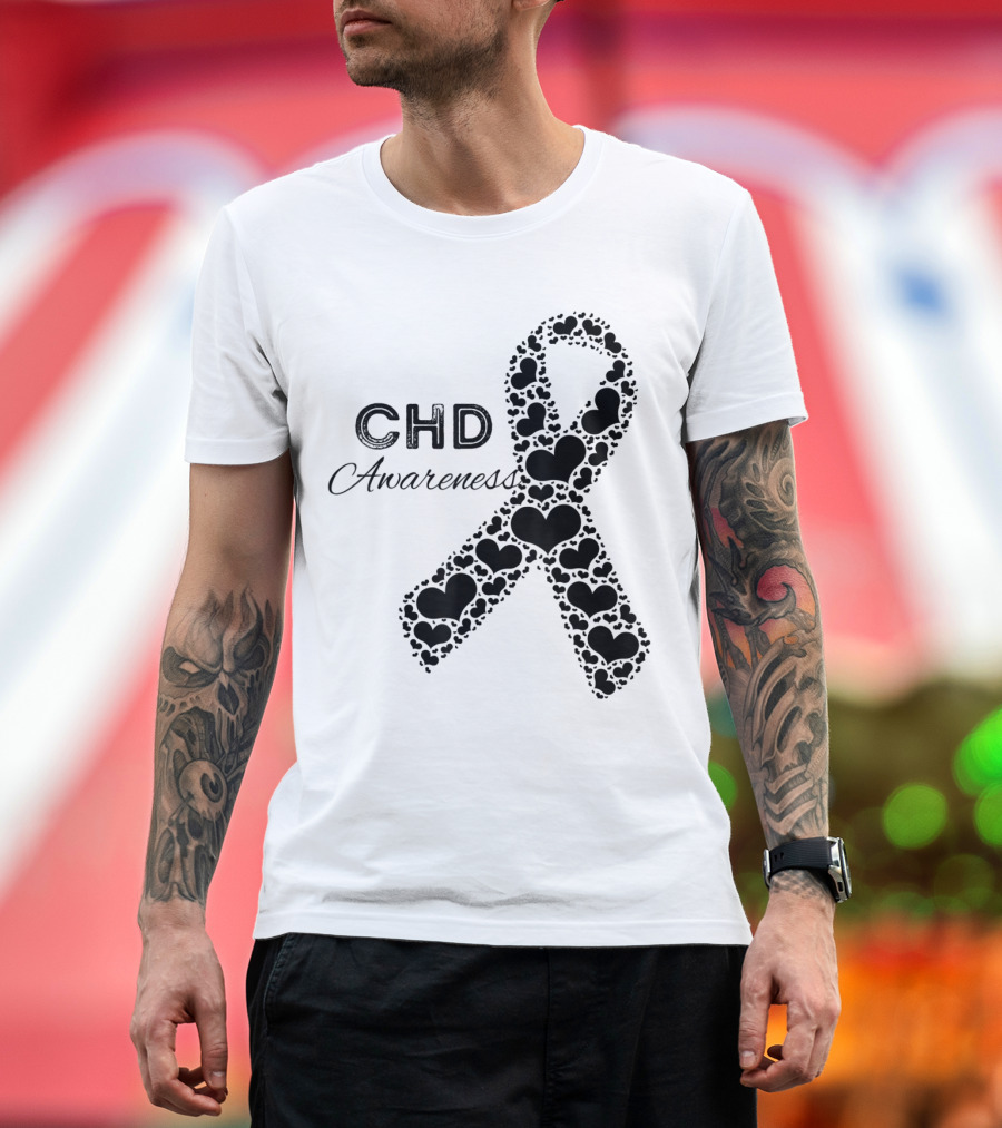 CHD Awareness Heart Ribbon Congenital Heart Defect T-Shirt