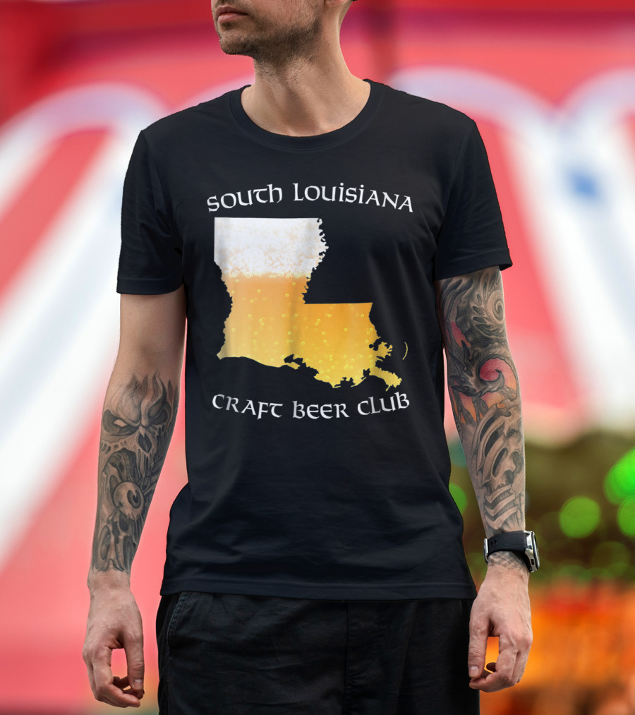 South Louisiana Craft Beer Club Map Foam Bubble T-Shirt