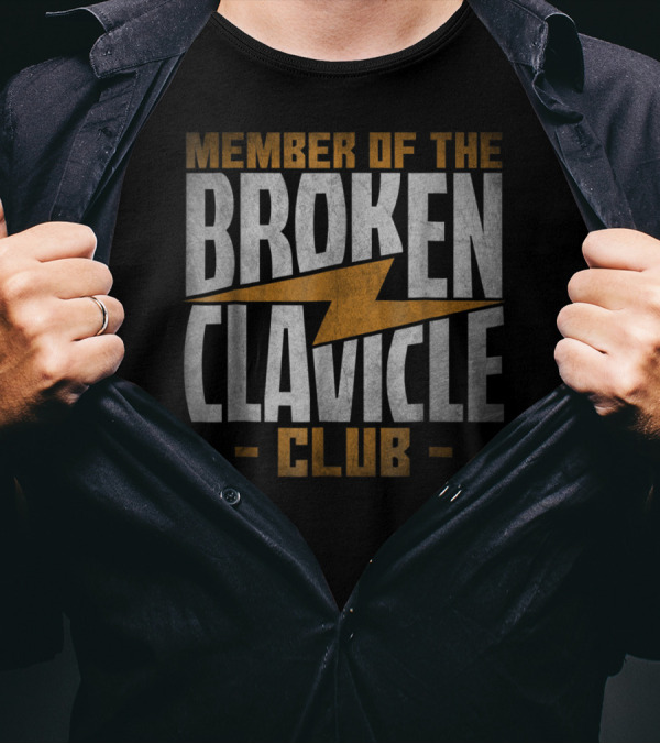 Member Of The Broken Clavicle Club Recovery Lightning Bolt T-Shirt