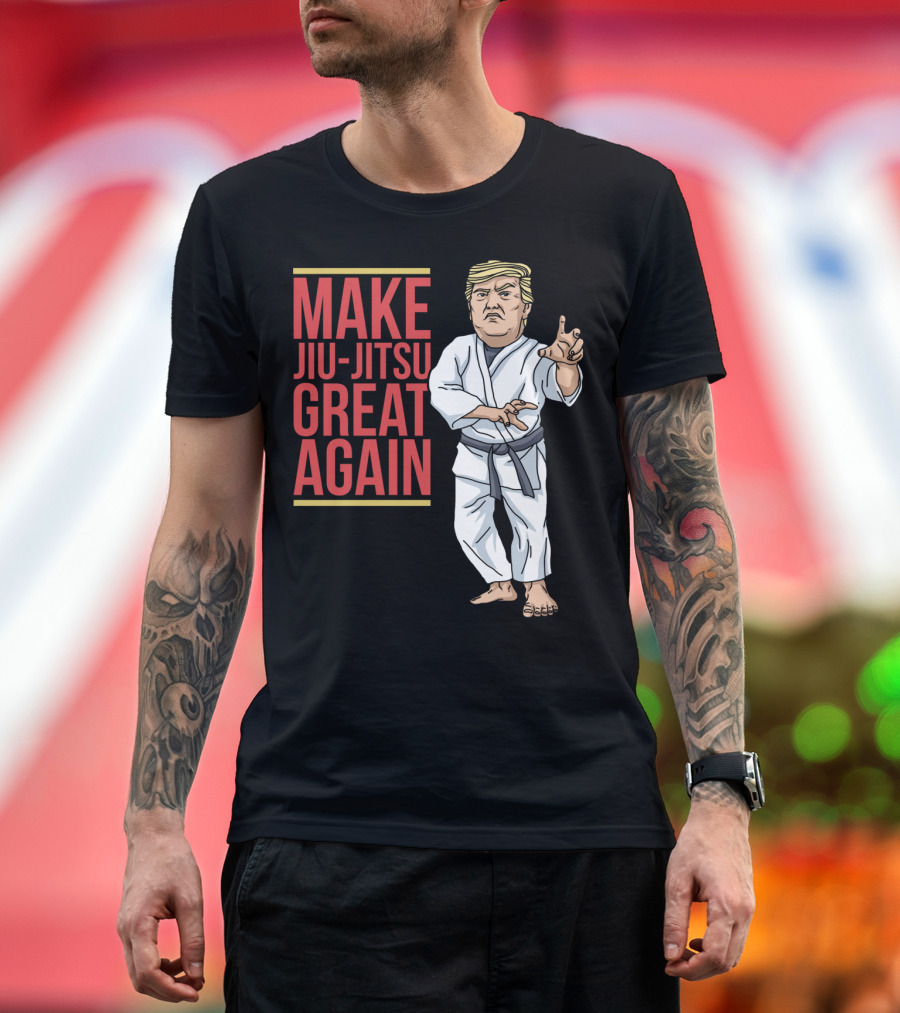 Funny Donald Trump Make Jiu-Jitsu Great Again Karate Gi Gesture T-Shirt