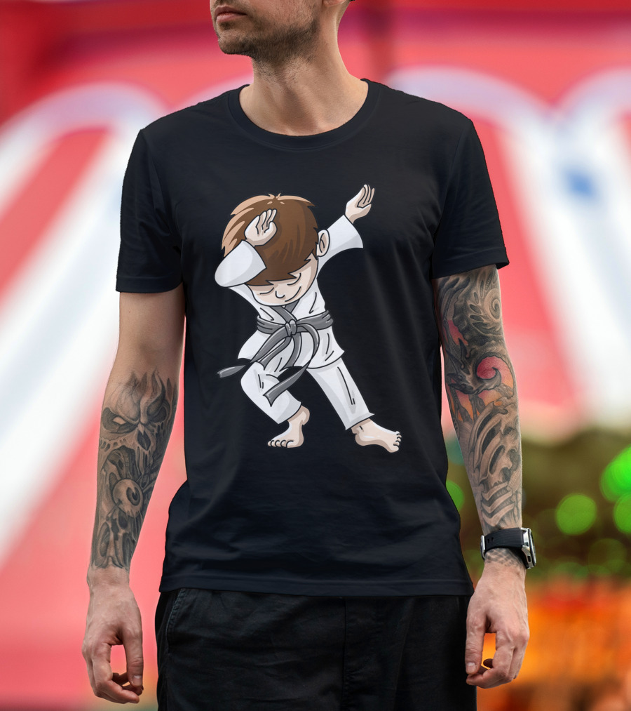 Cool Dabbing Karate Boy Funny Hiphop Judo Martial Arts T-Shirt