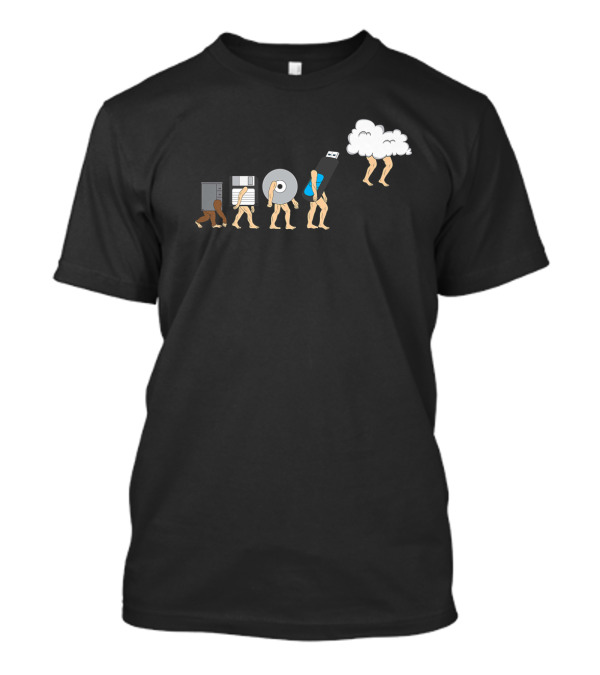 Evolution Of Funny Computer Engineering Geek Software Disks To Cloud T-Shirt