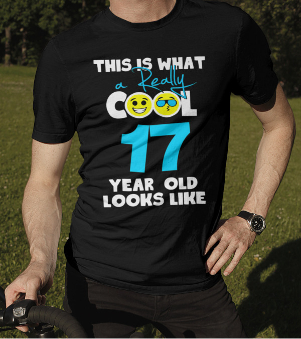 THIS IS WHAT A REALLY COOL 17 YEAR OLD LOOKS LIKE EMOJI SMILEY FACE SUNGLASSES T-Shirt