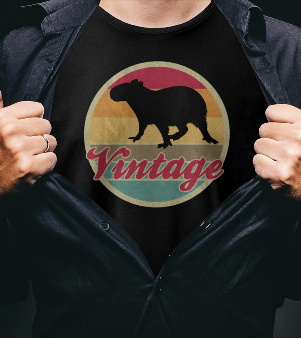 Vintage Capybara Retro 70s 80s T-Shirt