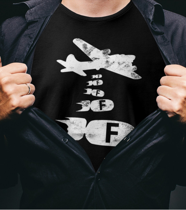 F Bomb Funny Dropping The Bomb Grunge Plane Fbomb T-Shirt