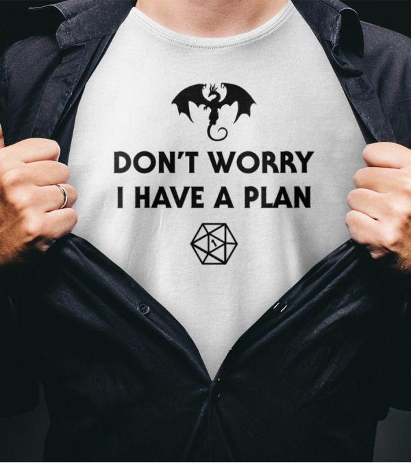 Don't Worry I Have A Plan Dragon D20 Tabletop RPG Dice Roll T-Shirt