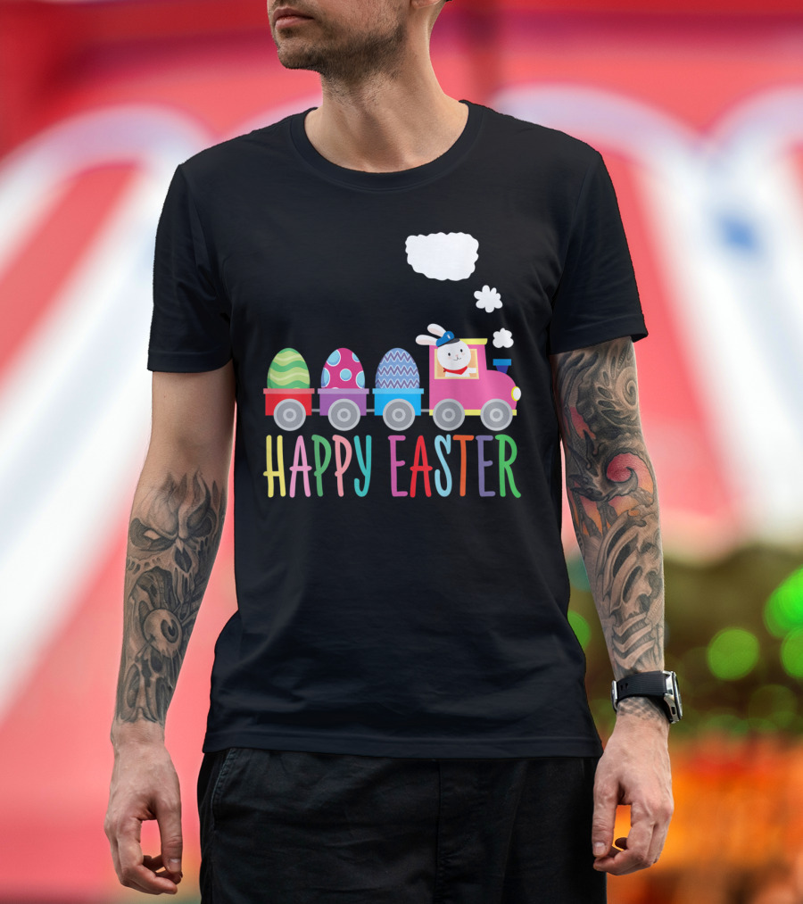 Happy Easter Bunny Wagon Egg Hunt T-Shirt