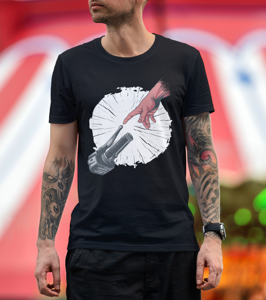 Motocycle Biker Michelangelo Creation of Adam T-Shirt