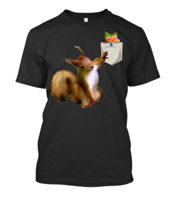 Squirrel Reaching For Nuts In Your Pocket With Hazel Leaves T-Shirt