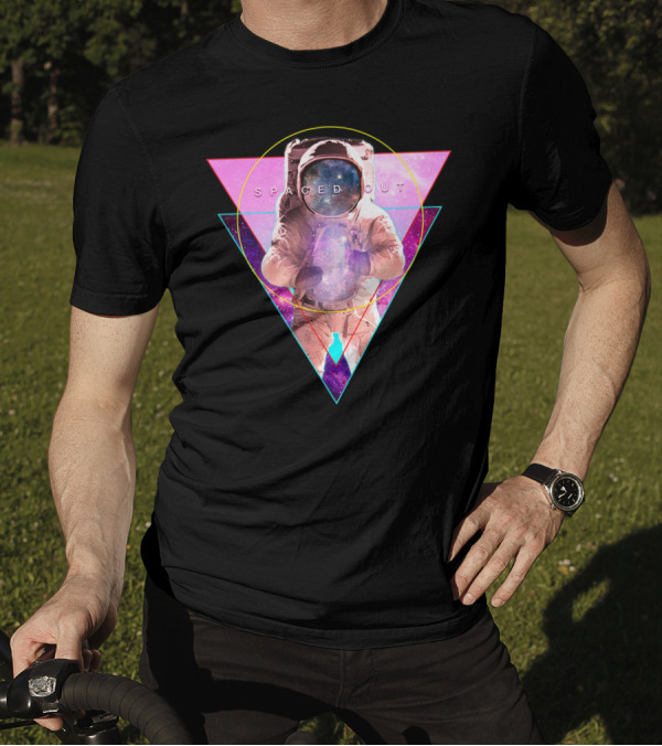 Spaced Out Astronaut Vaporwave Outer Space Galaxy Triangle T-Shirt