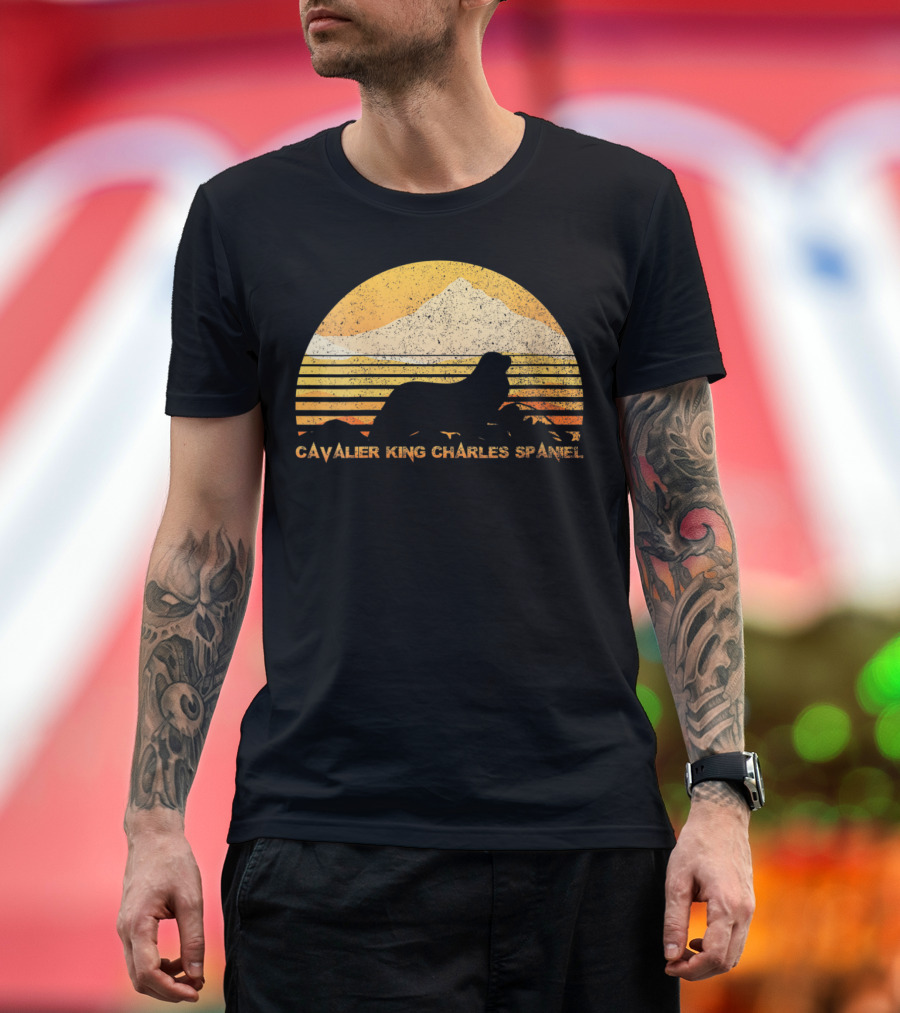 Cavalier King Charles Spaniel Retro Silhouette Lover T-Shirt