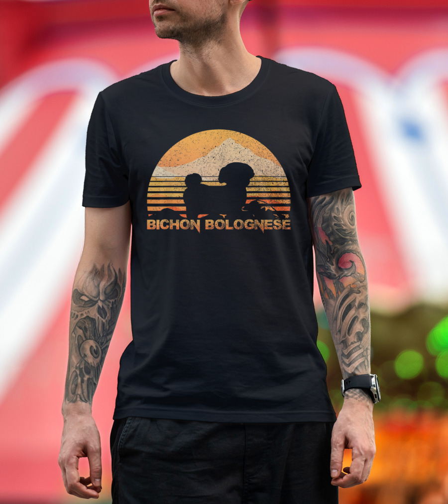 Bichon Bolognese Vintage Sunset T-Shirt