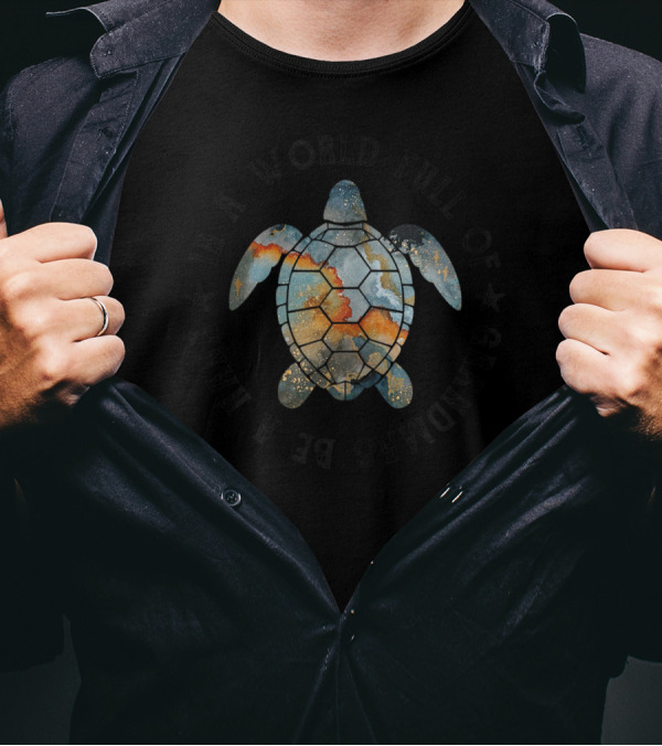 In A World Full Of Grandmas Be A Nana Turtle Galaxy Starry Sky T-Shirt
